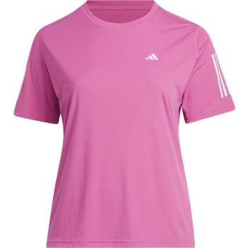 adidas OWN THE RUN TEE Dámské běžecké tričko v plus size, růžová, velikost