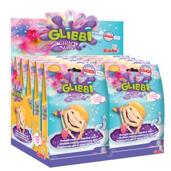 Prášek Glibbi Glitter Slime sliz fialový třpytivý, DP10