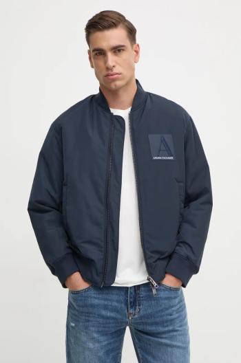 Bomber bunda Armani Exchange tmavomodrá barva, přechodná, oversize, 6DZB20 ZN5MZ