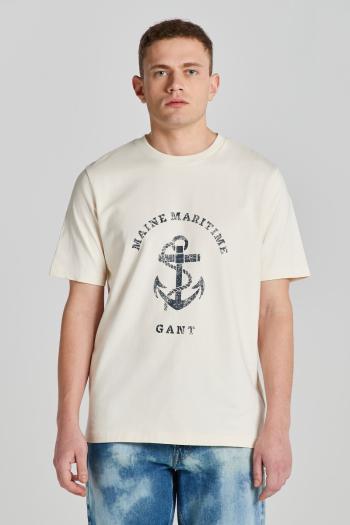 TRIČKO GANT D2. MARITIME T-SHIRT CREAM