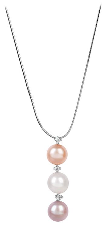 JwL Luxury Pearls Jemný náhrdelník s perlou a zirkony JL0425 (řetízek, přívěsek)