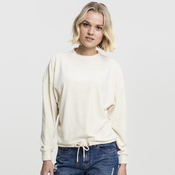 Urban Classics Ladies Oversized Velvet Crew sand - XS