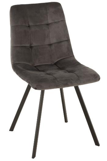 Šedá sametová jídelní židle Chair Morgan Grey - 45*54*86cm 15485