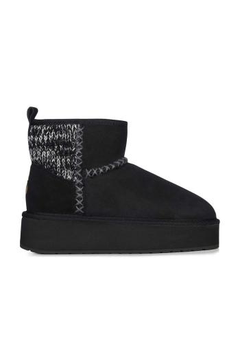 Semišové sněhule Emu Australia Stinger Knit Flatform černá barva, W13143.BLAK