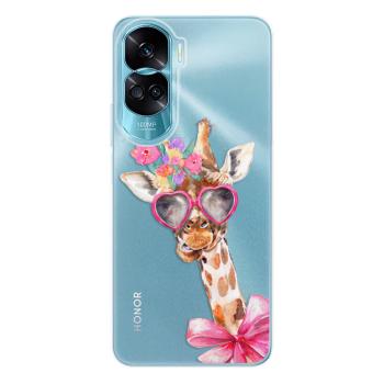 Odolné silikonové pouzdro iSaprio - Lady Giraffe - Honor 90 Lite 5G