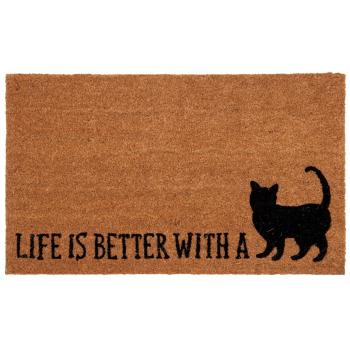 Kokosová rohožka Life is better with a cat - 75*45*1 cm CALMC