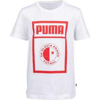 Puma SLAVIA PRAGUE GRAPHIC TEE Juniorské triko, bílá, velikost