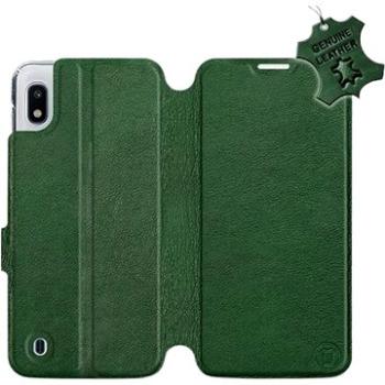 Flip pouzdro na mobil Samsung Galaxy A10 - Zelené - kožené -   Green Leather (5903226879779)