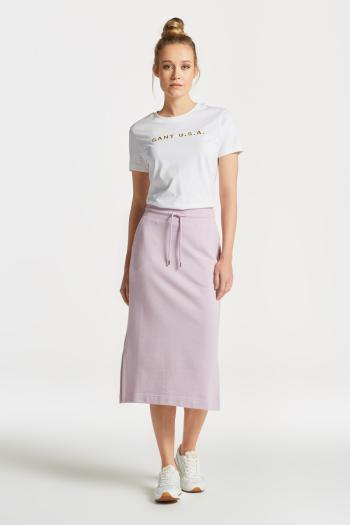 TEPLÁKOVÁ SUKNĚ GANT ICON G ESSENTIAL JERSEY SKIRT SOOTHING LILAC