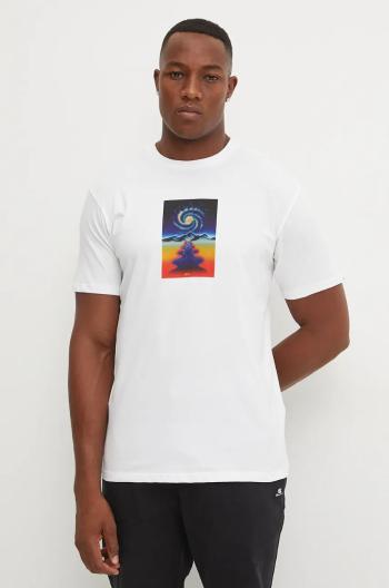 Tričko Quiksilver Cosmic Vibration bílá barva, s potiskem, EQYZT07920