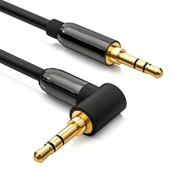 MG Angled audio kábel 3.5mm mini jack M/M 3m, čierny