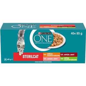 PURINA ONE STERILCAT multipack hovězí ve šťávě 40 × 85 g (7613287903846)