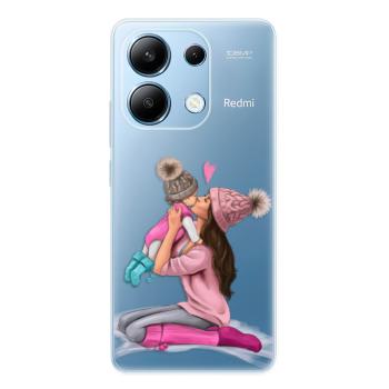 Odolné silikonové pouzdro iSaprio - Kissing Mom - Brunette and Girl - Xiaomi Redmi Note 13