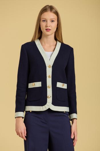 SAKO GANT D1. TEXTURE CROPPED JACKET EVENING BLUE