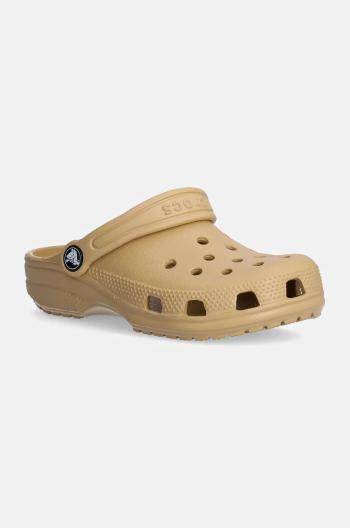 Dětské pantofle Crocs CLASSIC CLOG béžová barva, 206991