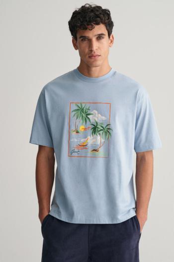 TRIČKO GANT HAWAII PRINTED GRAPHIC SS T-SHIRT DOVE BLUE