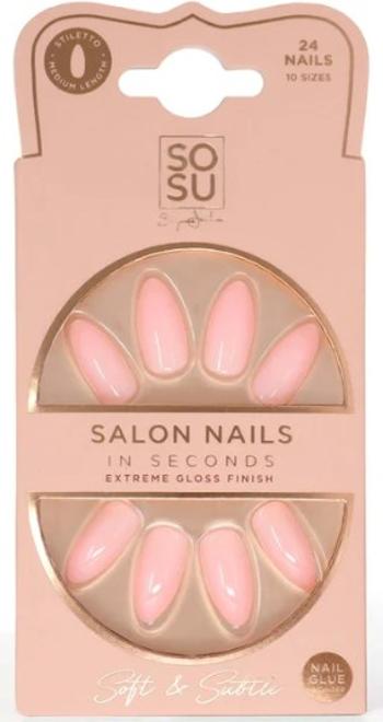 SOSU Cosmetics Umělé nehty Soft & Subtle (Salon Nails) 24 ks