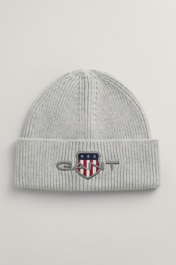 ČEPICE GANT ARCHIVE SHIELD BEANIE LIGHT GREY MELANGE