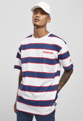 Starter Logo Striped Tee white/blue - L