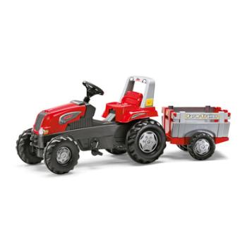 ROLLY TOYS šlapací traktor Rolly Junior RT s vlečkou červeno-šedý 800261