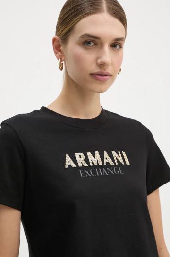 Bavlněné tričko Armani Exchange černá barva, 6DYT36 YJ7VZ