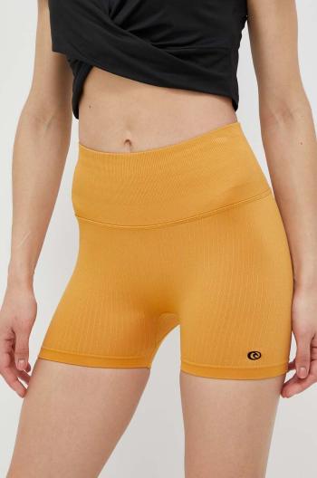 Tréninkové šortky Rip Curl žlutá barva, hladké, high waist