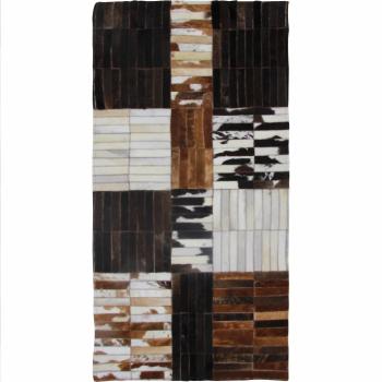 KONDELA Typ 4 kožený koberec 171x240 cm vzor patchwork
