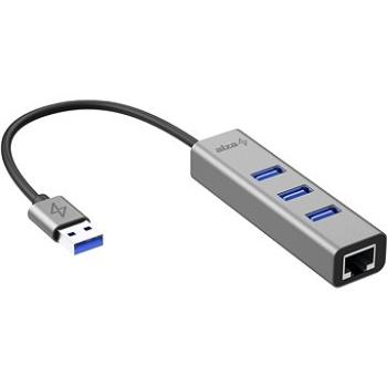 AlzaPower AluCore USB-A (M) na 3× USB-A (F) s LAN vesmírně šedá (APW-HAA3AL1Y)