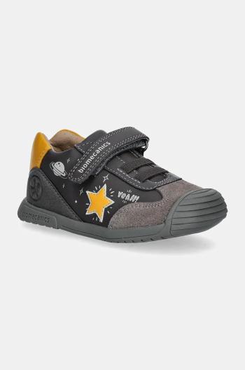 Dětské kožené sneakers boty Biomecanics šedá barva, 241129