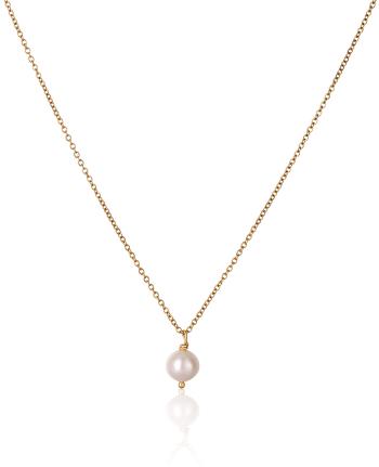 JwL Luxury Pearls Krásný pozlacený náhrdelník s pravou bílou perlou JL0679