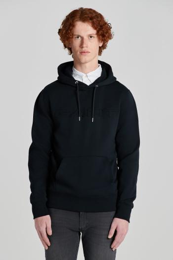 MIKINA GANT EMBOSSED SWEAT HOODIE BLACK