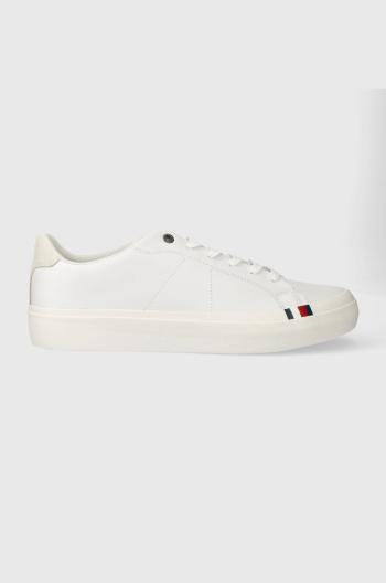 Kožené sneakers boty Tommy Hilfiger THICK VULC LOW PREMIUM LTH bílá barva, FM0FM04881