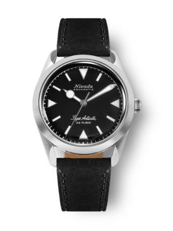 Nivada Grenchen Super Antarctic 32025A - Black Leather