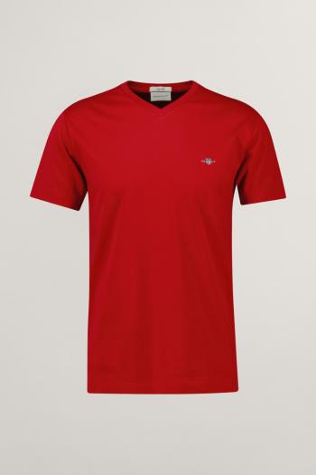 TRIČKO GANT SLIM SHIELD V-NECK T-SHIRT RUBY RED