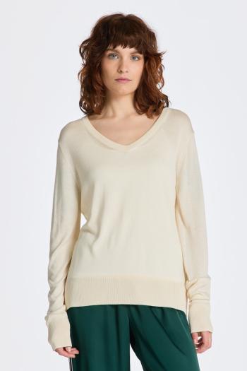 SVETR GANT FINE KNIT V-NECK CREAM