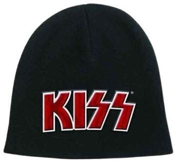 Kiss Čepice Red on White Logo Black