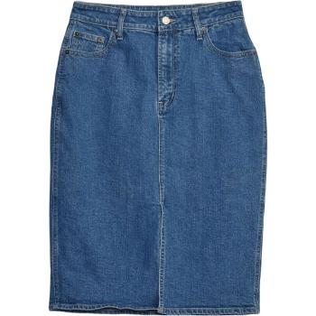 GAP V-DENIM MIDI Dámská sukně, tmavě modrá, velikost