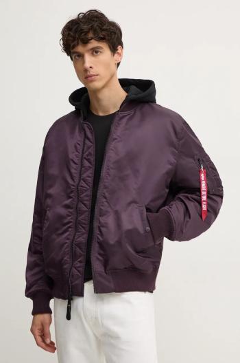 Bomber bunda Alpha Industries MA-1 ZH Back EMB tmavomodrá barva, zimní, oversize