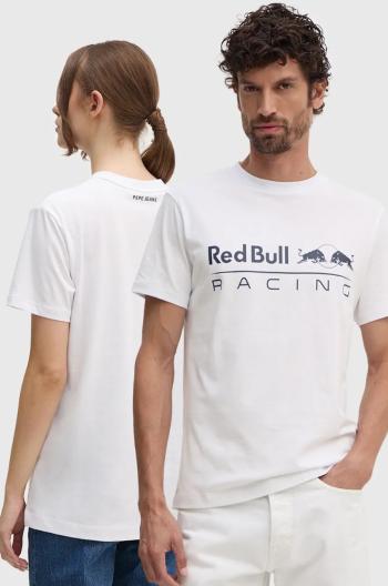 Bavlněné tričko Red Bull Racing x Pepe Jeans bílá barva, s potiskem, RU500005