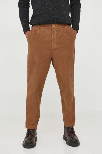 Manšestrové kahloty Barbour Highgate Cord Trouser hnědá barva, MTR0675