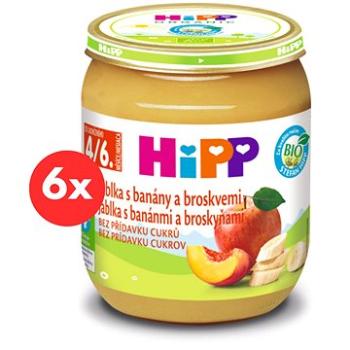 HiPP BIO Jablka s banány a broskvemi - 6× 125 g (4062300311282)