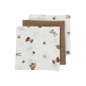 MEYCO Gázové pleny 3-pack Forest Animals - Toffee - 70 x 70 cm