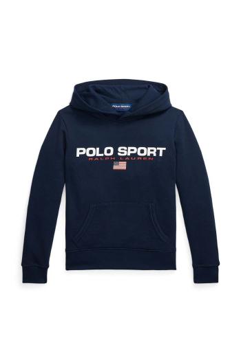 Dětská mikina Polo Ralph Lauren tmavomodrá barva, s kapucí, s potiskem, 323962111001