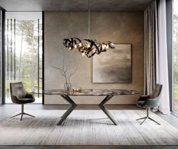 Jídelní stůl Edge Oval 280x130 keramika Iris FMG Agatablack