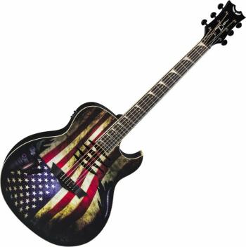 Dean Guitars Mako Valor A/E USA Flag Elektroakustická kytara Jumbo