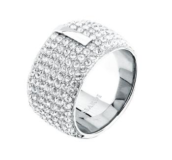 Trussardi Nepřehlédnutelný dámský prsten s krystaly T-Round TJAYF1801 58 mm