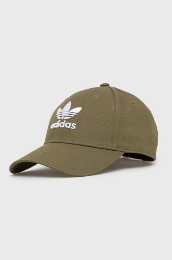 Bavlněná čepice adidas Originals zelená barva, s aplikací, HL9324