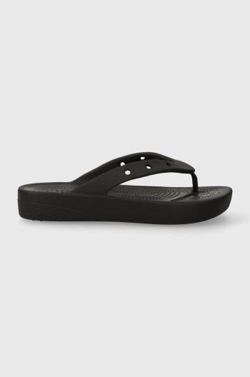 Žabky Crocs Classic Platform Flip dámské, černá barva, na platformě, 208727