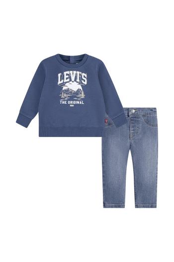 Kojenecká sada Levi's MOUNTAIN CREW & PANT SET modrá barva, 6EL312