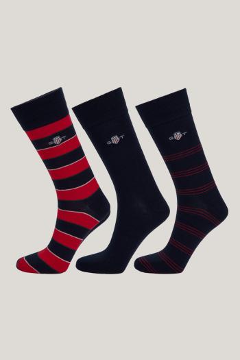 PONOŽKY GANT SHIELD TIE STRIPE SOCKS 3-PACK GB BRIGHT RED